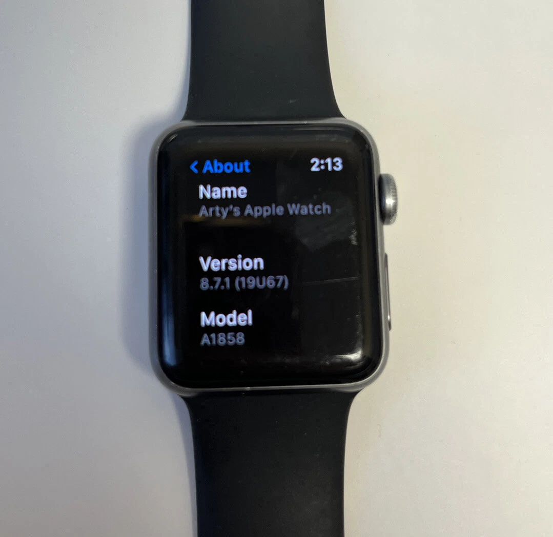 Apple Watch Series 3 38mm Black Aluminum Case Black Sport Band