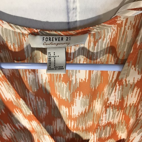 Forever 21 Dress Size Small S Orange Tie Front And Back Midi Buttons (Hb) - Picture 5 of 6