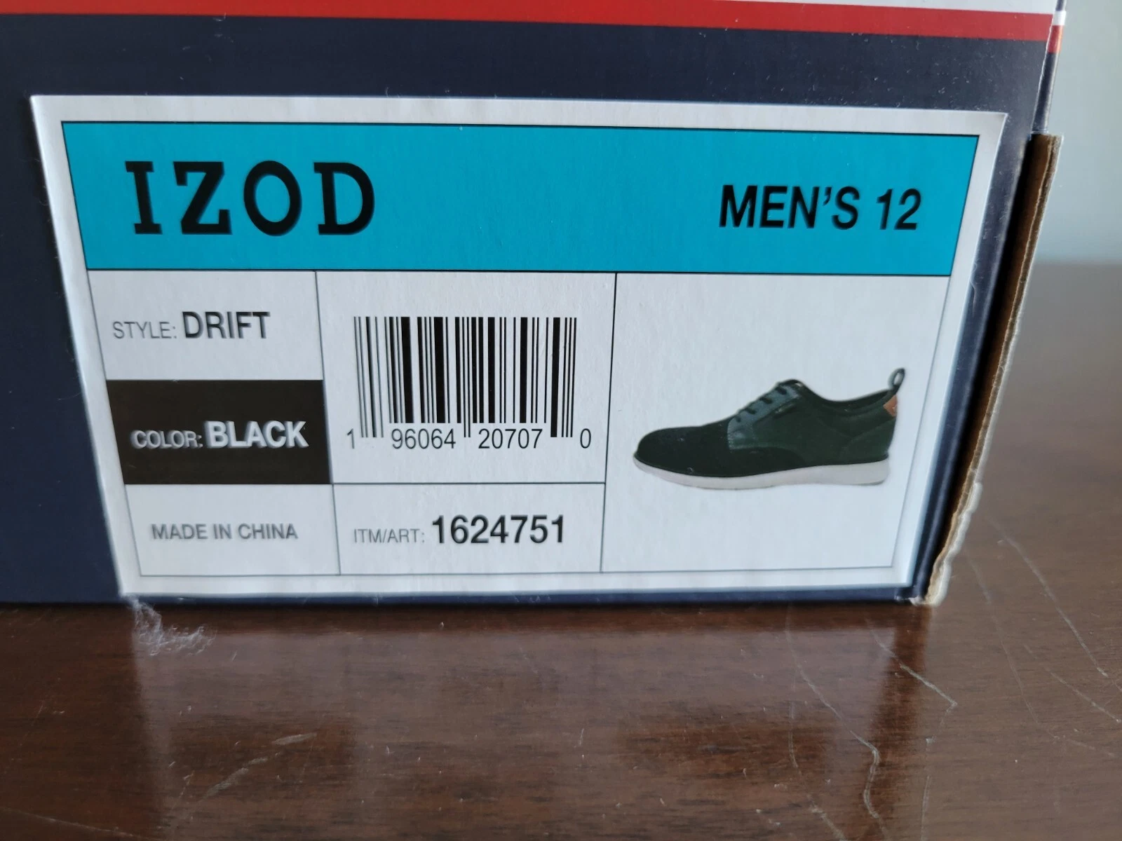 Izod Shoes Mens Size 12 Black Drift Casual Lace Up Memory Foam