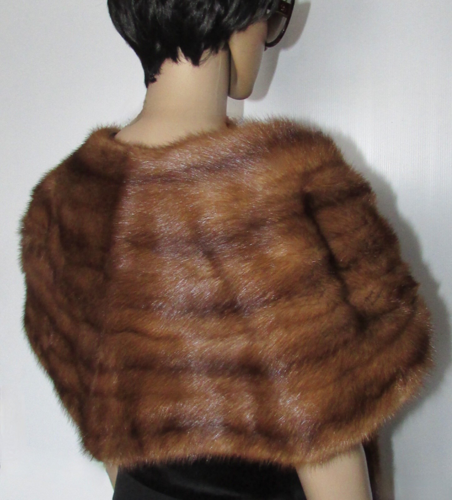VTG HOLT RENFREW MEDIUM BROWN MINK FUR STOLE/10 TAILS   SIZE LARGE  13" X 90"