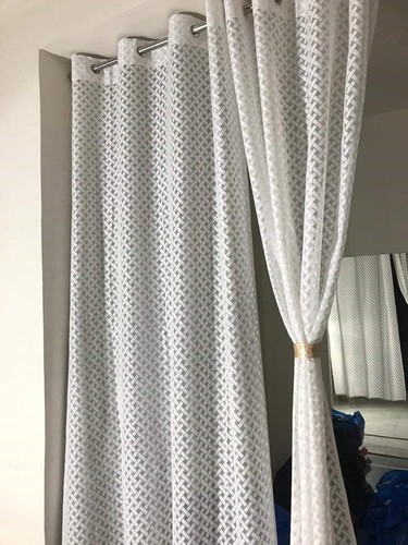Transparent Net Curtains for Window 5 Feet Long Pack of 2 White - Picture 3 of 6