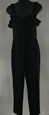 H M CONSCIOUS COLLECTION BLACK RUFFLE JUMPER JUMPSUIT SIZE 8