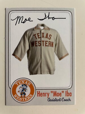 HENRY ''Moe'' IBA autograph TEXAS WESTERN MINERS 1966 ChampsUK custom card signed