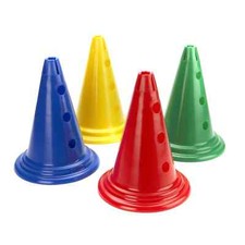 8 x Mini Cones 32cm Set of 8 Red, Green, Blue, Yellow - Made in Taiwan