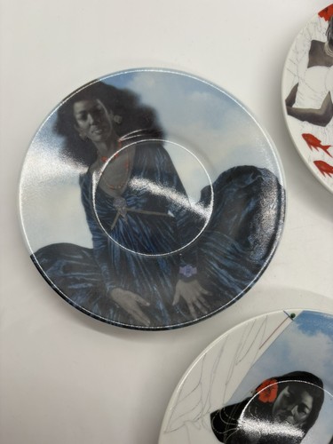 Set of 4 Espresso Cups & Saucers Obras de Jorge Severino Arte de Cafe Dominican - Picture 6 of 23