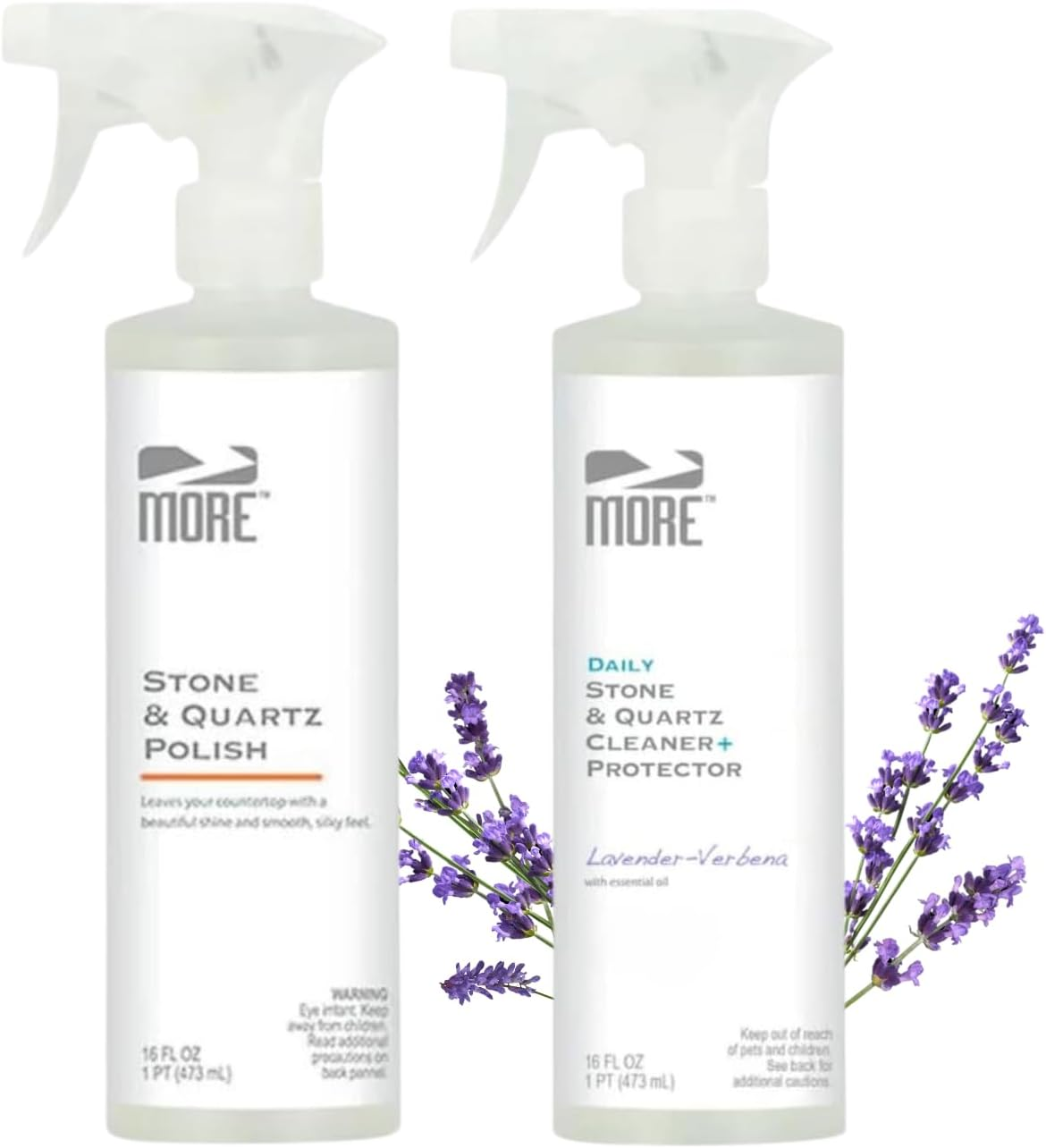 Twin Pack Stone & Quartz Cleaner + Polish for Granite Quartz Countertops