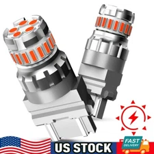 2X AUXITO LED 3157 Legal Strobe Red Brake Stop Light Bulb Turn Signal Lamp E