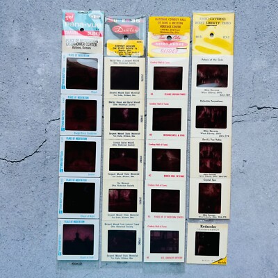 Souvenir Negative Slides Eisenhower Center +Ohio Caverns +Lincoln +More Lot of 4