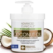 Advanced Clinicals Coconut Oil Lotion 16oz Deep Moisturizer for Skin and Hair