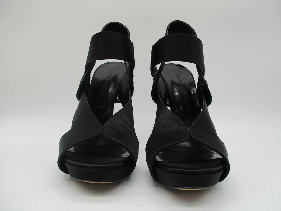 GEORGINA GOODMAN Nancy sandalia tacón de aguja esculpido plataforma satinado negro talla 40 Foto 4 de 4