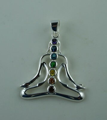 Anhänger Chakra Buddha  Sterling Silber  Edelsteine