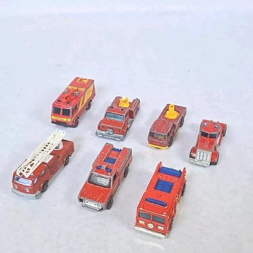 Vintage Hot Wheels Matchbox Whizz Wheels Majorette Fire Truck Lot