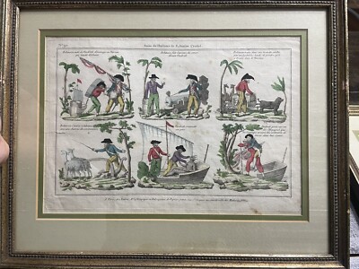 Antique  ROBINSON CRUSOE Suite de l'histoire de Robinson Crusoé french print