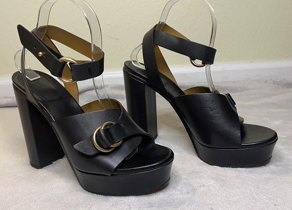 Chlo Kingsley Platform Leather Sandals EU Sz 39.5