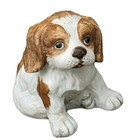 Tan and white porcelain cocker spaniel puppy figurine by Homco, 1407, 3" tall