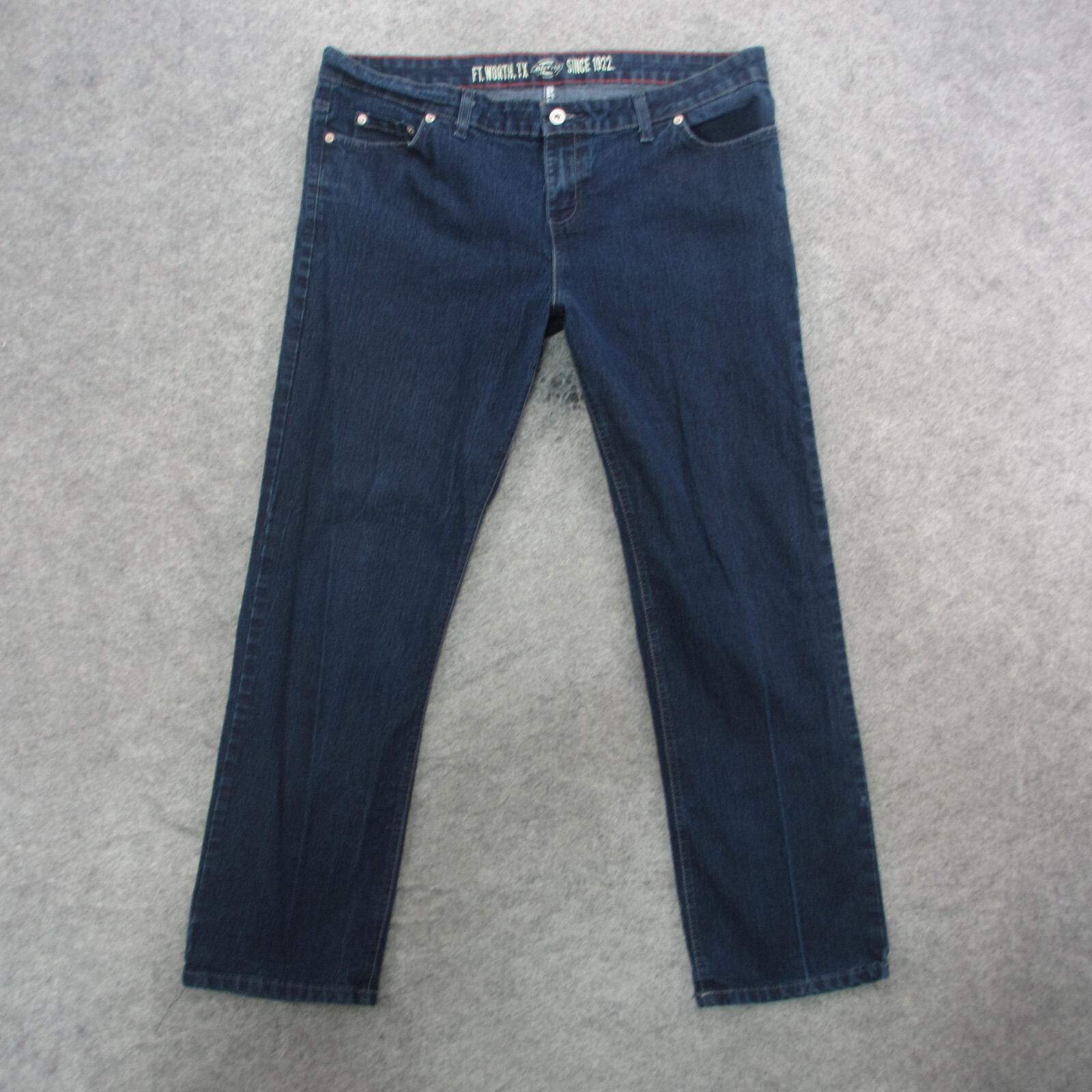 Women's 16 Blue Dark Wash High Rise Straight Leg Jeans