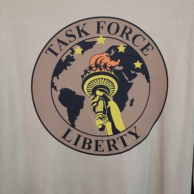 SPORTEK TASK FORCE LIBERTY Graphic Logo Long Sleeve T-Shirt Olive Green Size L
