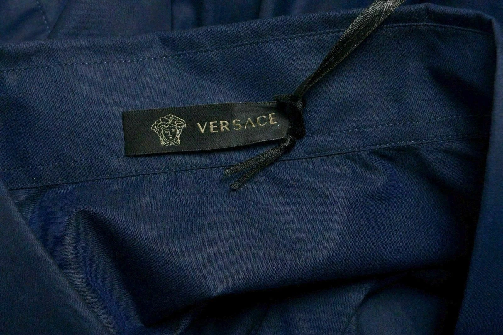 VERSACE Camicia abito uomo viola maniche lunghe US 17 IT 43