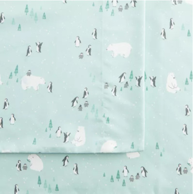 Cuddl Duds FULL size Arctic Critters microfiber soft & cozy 4 piece sheet set