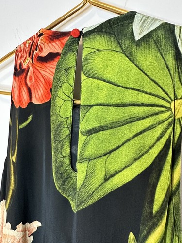 Siddhartha Bansal Halter Maxi Dress Lined Black Floral Sequin Detail Size 4 - Bild 7 von 11