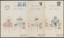 1953 #322-324 Set of 3 Wildlife FDCs Sanders Souvenir Cards Ottawa