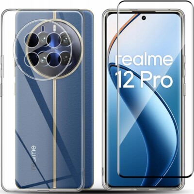 Für Realme 12 Pro Plus 5G - Hülle Case Tasche Etui SLIM + 9H Displayschutzglas