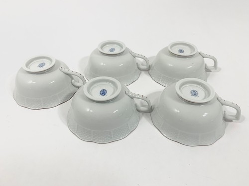 5x Herend Eton Rust Red Tea Cups & Saucers Set - Picture 6 of 14