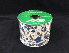 Vintage Rifabco 2.625" Floral Novelty Ribbon 100% Cotton 25 Yds Made in USA NOS