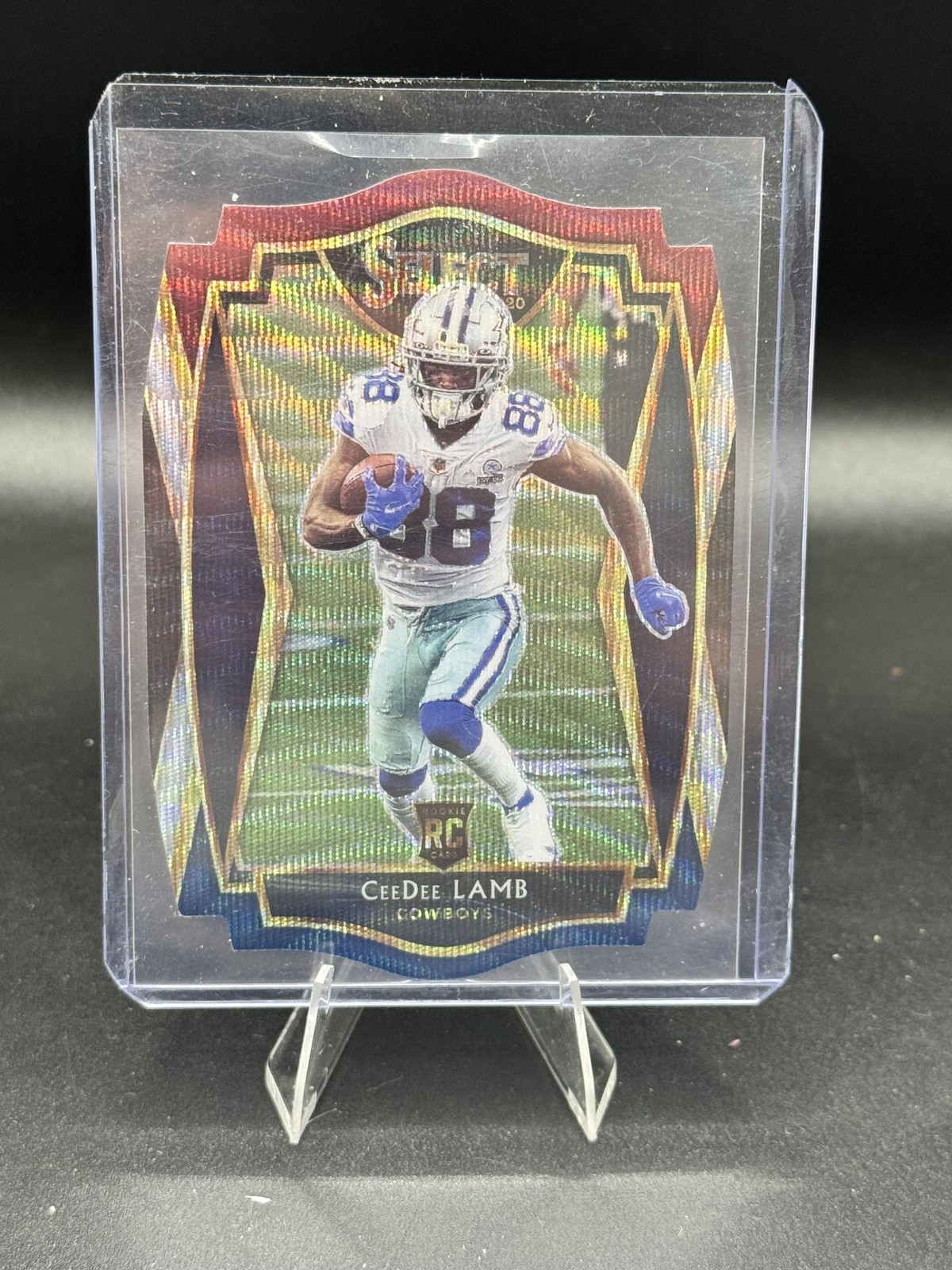 CeeDee Lamb Rookie 2020 Panini Select #157 Tri-Color Prizm Die Cut