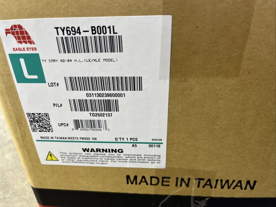 2002 - 2006 丰田凯美瑞 XLE LH 司机侧灯总成 TY694-B001L — 第 3/4 张图片