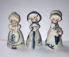 Set Of 3 Vintage Jasco 1981 Royal Majestic Porcelain Bells - Victorian Women