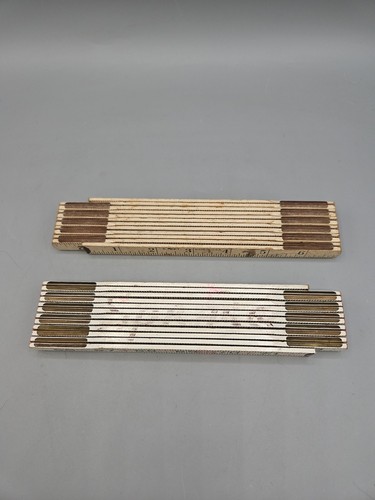 Vintage Lufkin USA MADE Wooden Folding Ruler 6 FT X 1/2” 2 Way Lot 2 - Picture 4 of 6