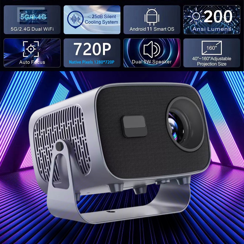 4K Mini Portable Projector 5G WiFi Bluetooth USB Office Home Theater Movie HD — image 6