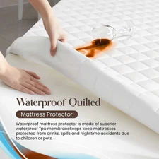 Extra Deep Waterproof Quilted Mattress Protector | 360° Fitted Elastic Bed Cover