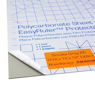 Smoke Grey Polycarbonate Clear Plastic Sheet 12 X 18 X 0.0625 (1/16) Exac