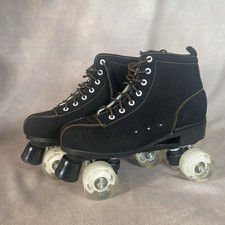 Quad Roller Skates Suede Light Up Wheels Unisex Eu44 With Bag