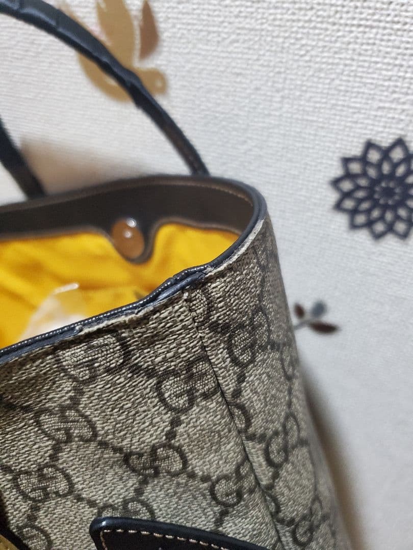 GUCCI Children's Bat Tote Bag Black Rare Authentic Leather 20x21cm thumbnail 6