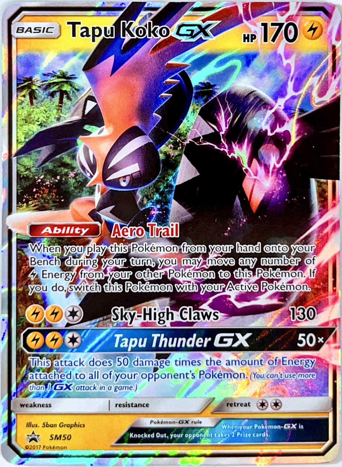 Tapu Koko GX SM50 Black Star Promo Pokemon Card TCG 2017 Sun & Moon NM+