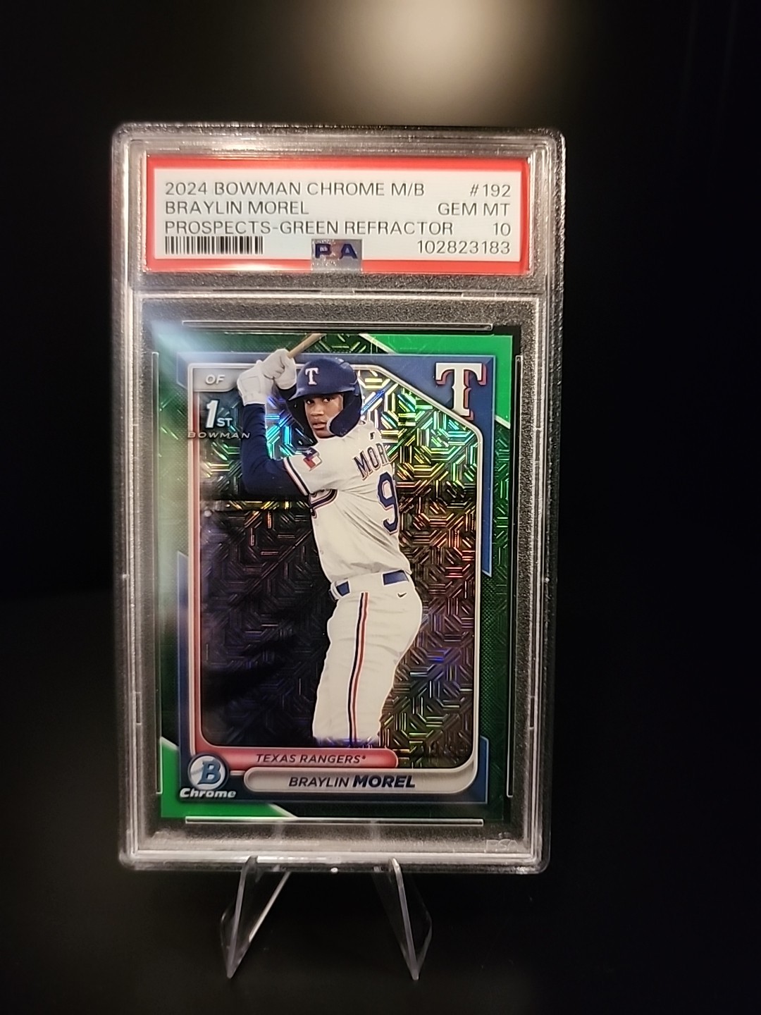 2024 Bowman Chrome - Prospects Braylin Morel #BCP-192 Green Refractor /99 (RC)