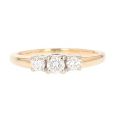 .40ctw Round Cut Diamond Three-Stone Engagement Ring 14k Yellow Gold Size 7