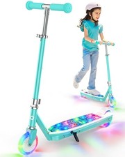 GYROOR KS2 KIDS ELECTRIC SCOOTER WITH LED LIGHTS   SAFE 5 MPH SPEED - CYAN