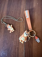 Bluey Bingo Figurative Keychain With Strap and Charm W/ Bingo Necklace