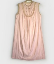 VTG Barbizon Nightgown Pink Long Embroidered Lace Delicate MED Blendaire Batiste