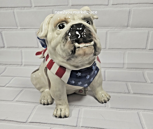 Blue Sky Bulldogge Keksdose STARS AND STRIPES FOREVER Keramik oder eine Hundeleckerli Dose - Bild 2 von 10