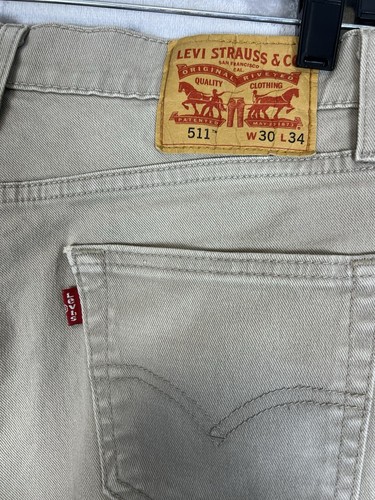 Levi's 511 Herrenjeans Größe 30 x 34 hellbraun mittlerer Bund gerades Bein schmale Passform Freizeit - Bild 3 von 10