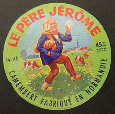 CAMEMBERT LE PERE JEROME Normandy cheese label 43