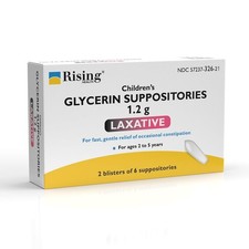 Rising Health - Fast Relief Medicated Laxative Suppositories for Kids - Rectal
