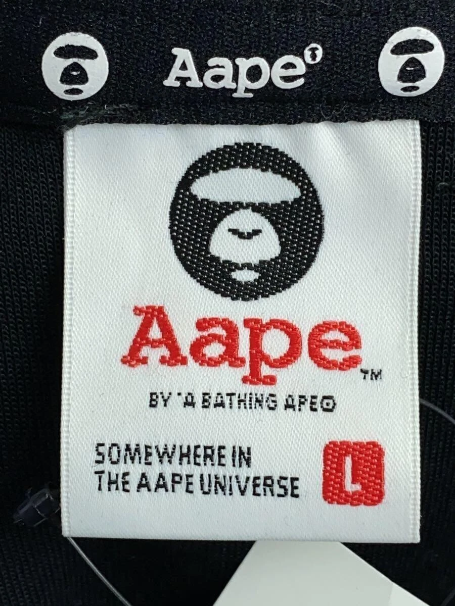 A BATHING APE (BAPE) Felpa con cappuccio AAPE By BAPE nera in cotone taglia L tinta unita #ED AZA