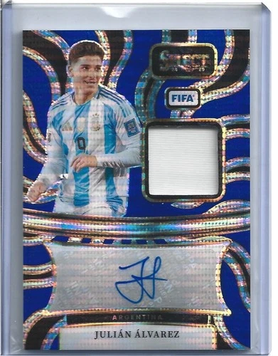 2024-25 Panini Select Fifa-Julian Alvarez, Jersey, Blue Pulsar, Auto #AM-JA