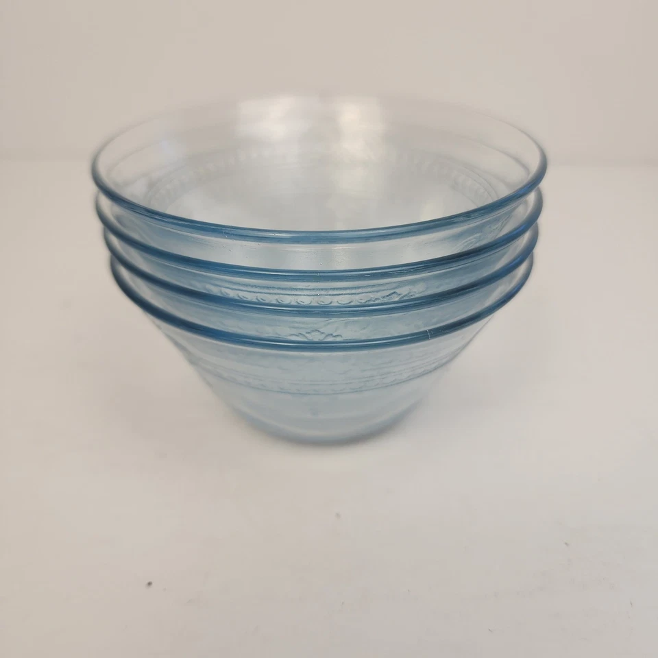 Набор из 4 винтажных чаш из синего стекла Fire King для фруктов десертов якорь хокинг - Изображение 3 из 4